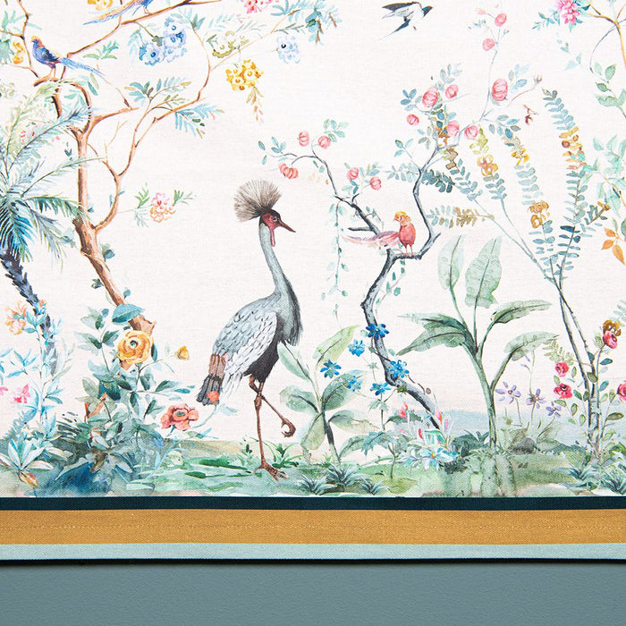 Clayre & Eef Tafelkleed 150x250 cm Beige Groen Katoen Rechthoek