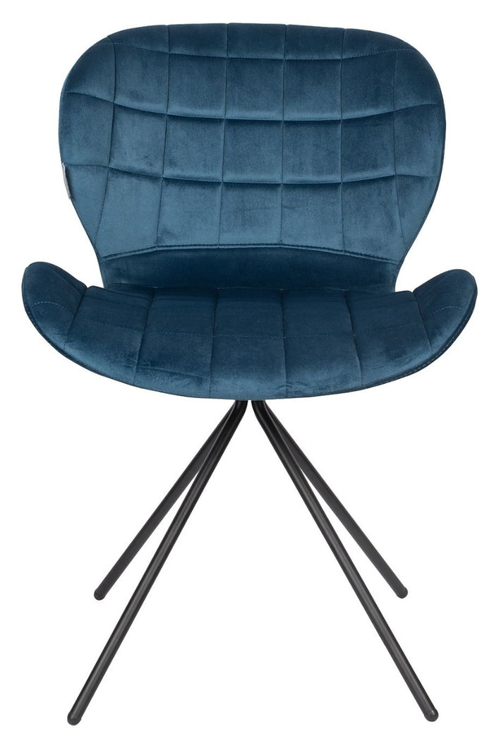 Zuiver OMG Velvet Stoel - Limited Edition - Set Van 2 - Blauw