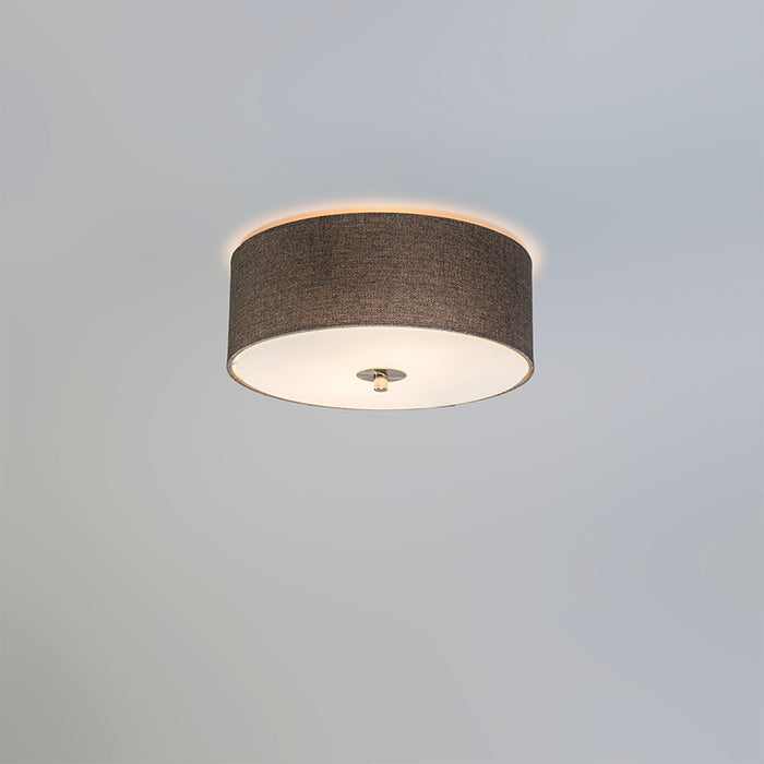 QAZQA Landelijke plafondlamp taupe 30 cm - Drum Jute