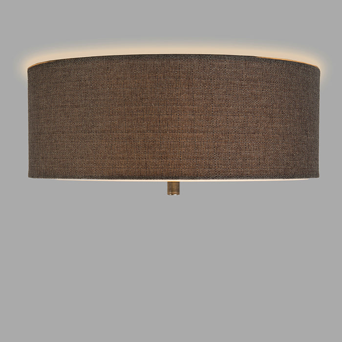 QAZQA Landelijke plafondlamp taupe 30 cm - Drum Jute