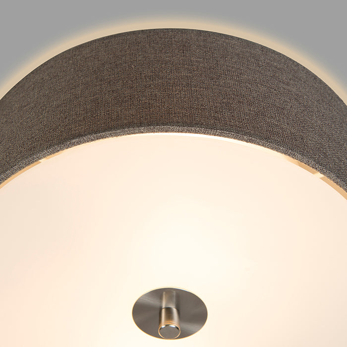 QAZQA Landelijke plafondlamp taupe 30 cm - Drum Jute