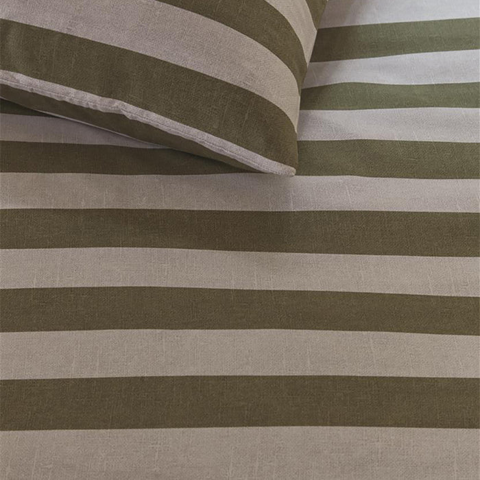 vtwonen Bold Stripe Dekbedovertrek 200 x 200/220 cm - Groen