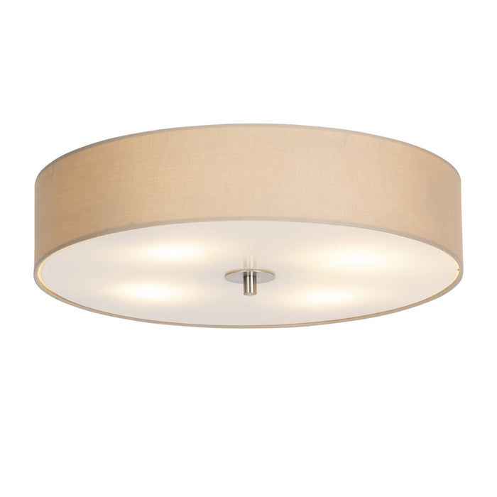 QAZQA Landelijke plafondlamp beige 50 cm - Drum