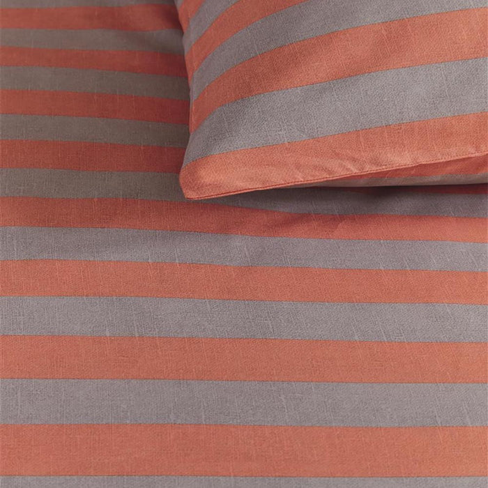 vtwonen Bold Stripe Dekbedovertrek 140 x 200/220 cm - Perzik
