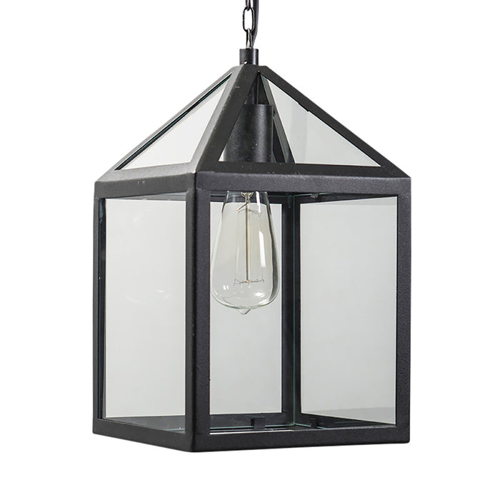 QAZQA Industriële buiten hanglamp zwart IP23 - Amsterdam