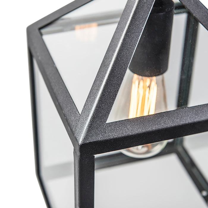 QAZQA Industriële buiten hanglamp zwart IP23 - Amsterdam