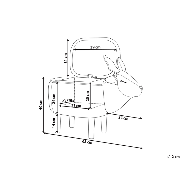 Beliani - REINDEER - Hocker - Beige - Polyester