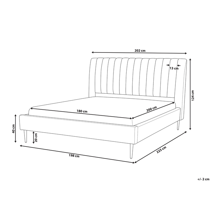 Beliani - MARVILLE - Tweepersoonsbed - Blauw - 180 x 200 cm - Fluweel