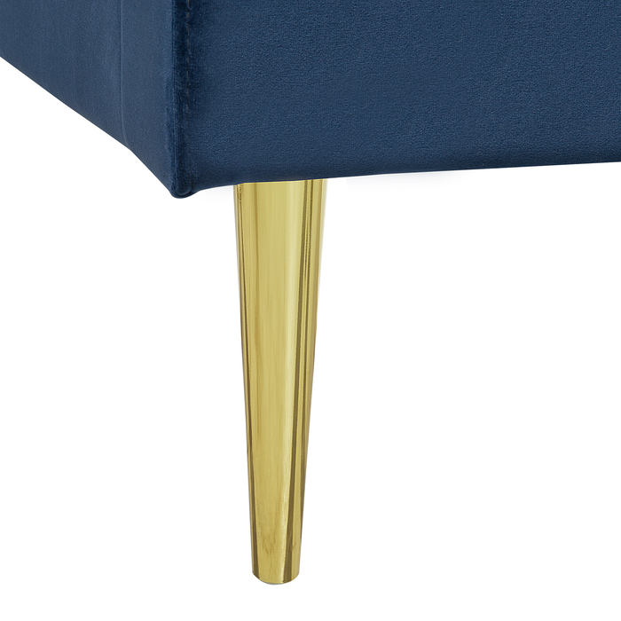 Beliani - MARVILLE - Tweepersoonsbed - Blauw - 180 x 200 cm - Fluweel