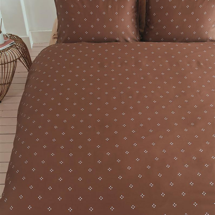 vtwonen Sticking Dots Dekbedovertrek 200 x 200/220 cm - Terra