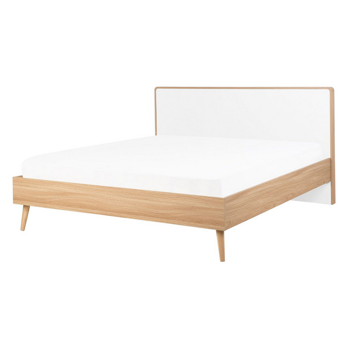 Beliani-SERRIS-Tweepersoonsbed LED-Wit-140 x 200 cm-Vezelplaat