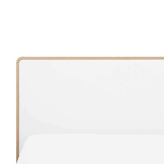 Beliani-SERRIS-Tweepersoonsbed LED-Wit-140 x 200 cm-Vezelplaat