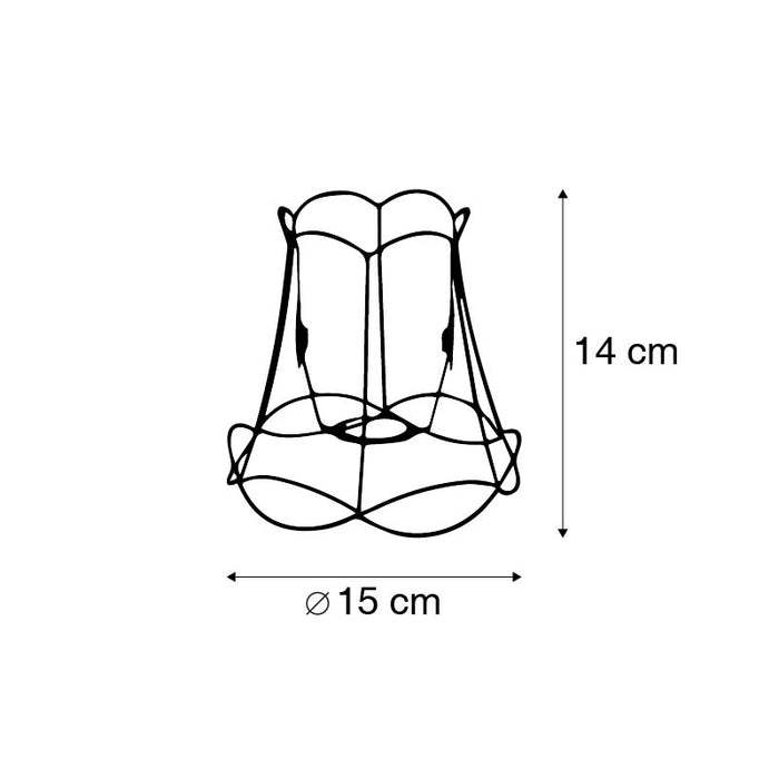 QAZQA Metalen lampenkap zwart 15|14 - Granny Frame