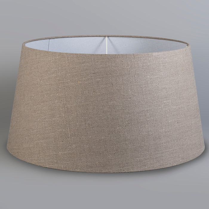 QAZQA Linnen lampenkap grijs rond schuin 55|45|28
