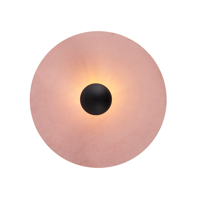 QAZQA Plafondlamp zwart platte kap roze 45 cm - Combi