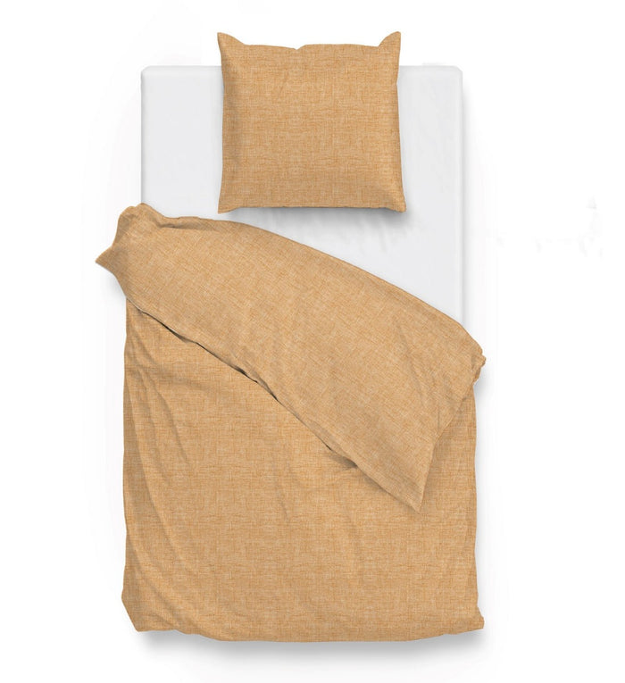 Zo Home Dekbedovertrek Katoen Lino Linnen Look ochre yellow