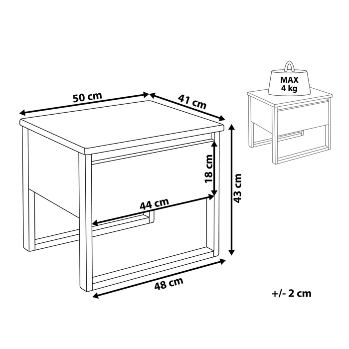 Beliani - GIULIA - Bijzettafel - Wit - Dennenhout