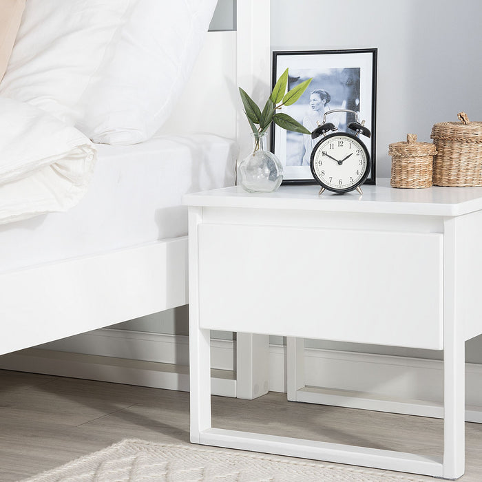 Beliani - GIULIA - Bijzettafel - Wit - Dennenhout