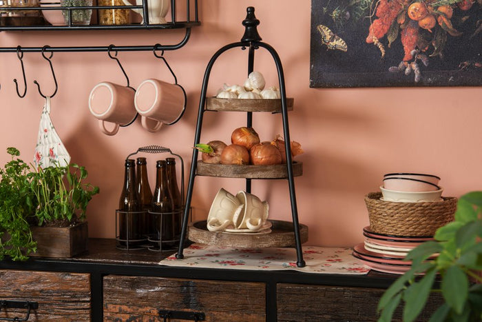 Clayre & Eef Kop en schotel 150 ml Beige Keramiek Rond Servies