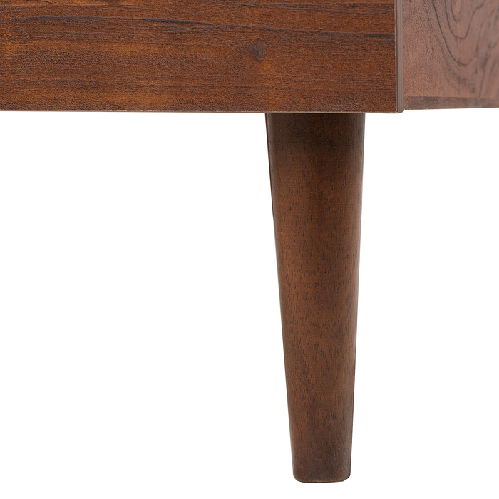 Beliani-MIALET -Bed LED-Donkere houtkleur-140 x 200 cm-Vezelplaat