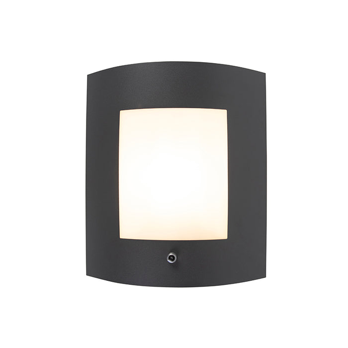 QAZQA Buiten wandlamp antraciet IP44 schemersensor - Emmerald