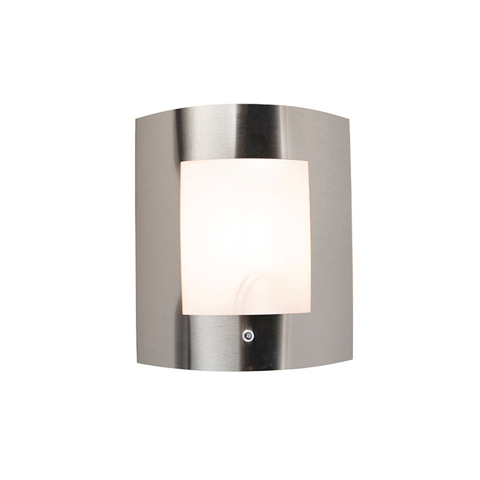 QAZQA Buiten wandlamp staal IP44 schemersensor - Emmerald