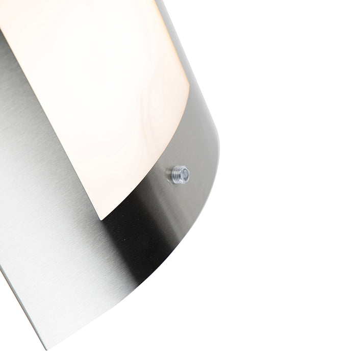 QAZQA Buiten wandlamp staal IP44 schemersensor - Emmerald