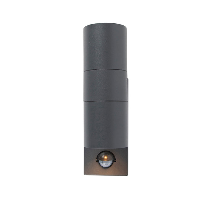 QAZQA Buitenwandlamp antraciet 2-lichts IP44 met bewegingssensor -