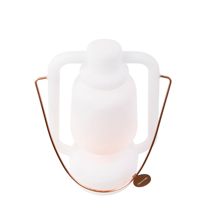 QAZQA Tafellamp oplaadbaar 30 cm IP44 wit - Storm Small