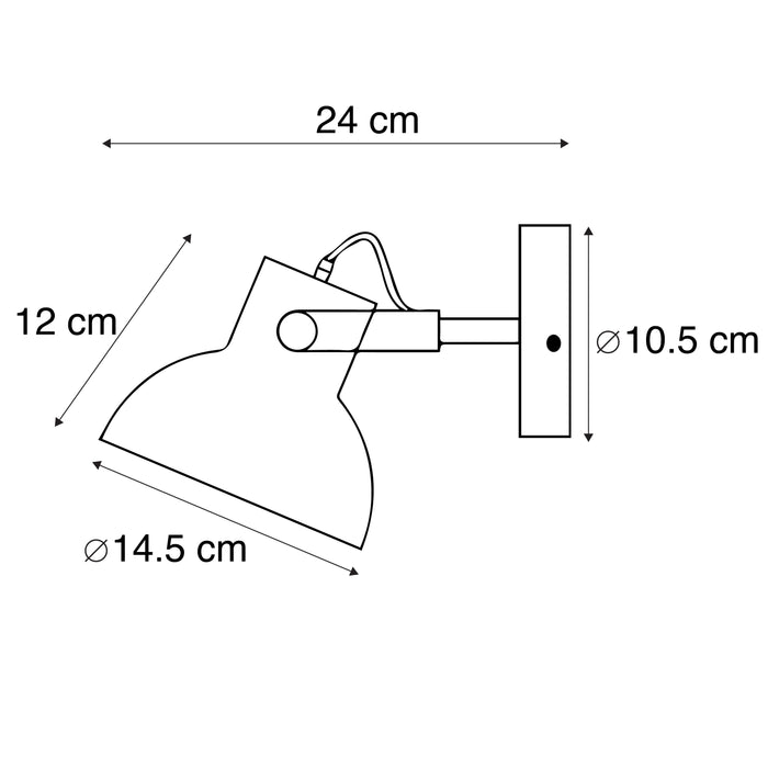 QAZQA Industriële wand- en plafondlamp zwart kantelbaar - Guida