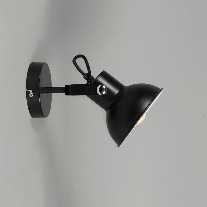 QAZQA Industriële wand- en plafondlamp zwart kantelbaar - Guida