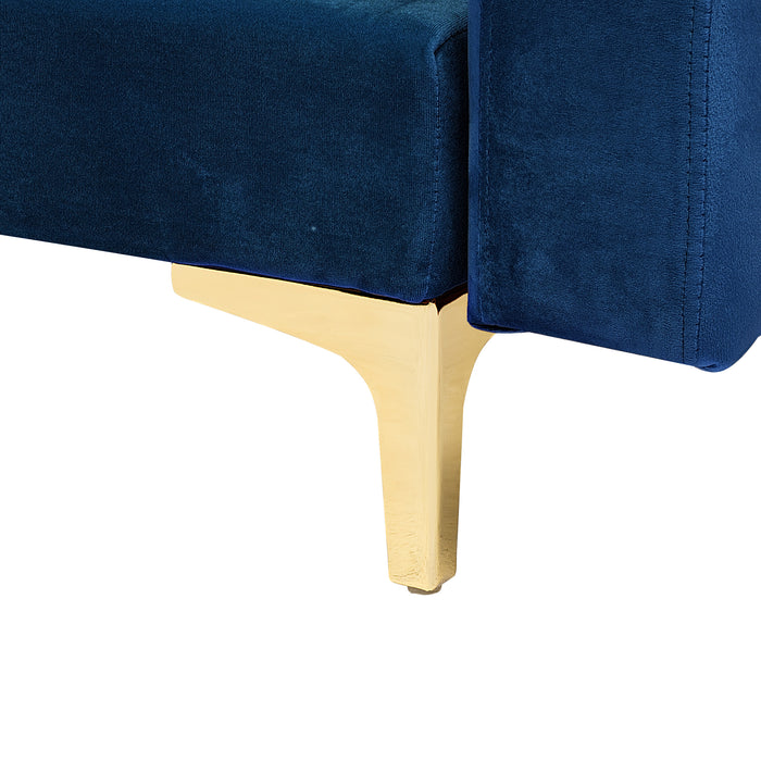 Beliani-ABERDEEN-Hoekslaapbank ottomaan-Marineblauw-Links-Fluweel