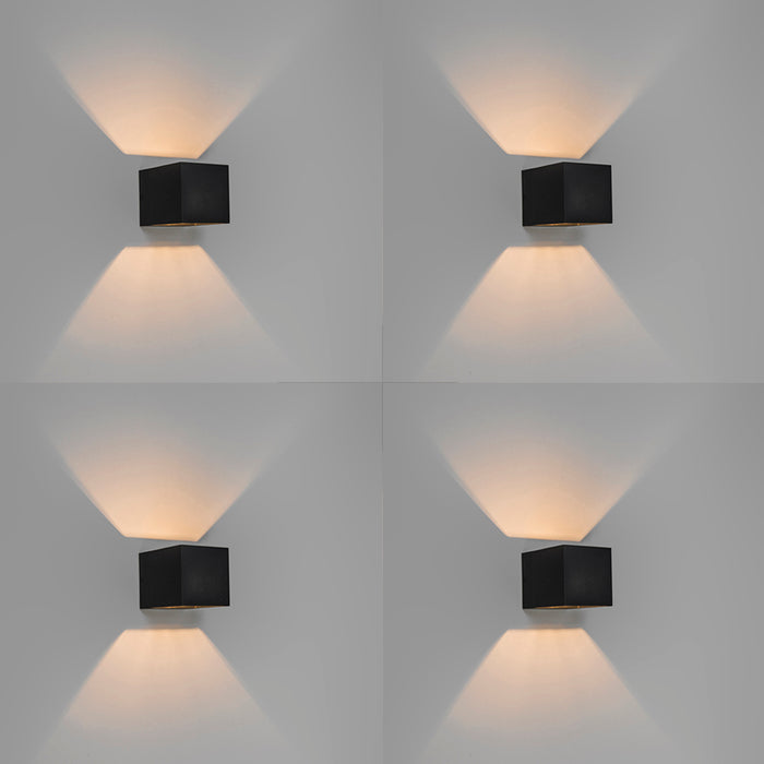 QAZQA Set van 4 moderne wandlampen zwart - Transfer