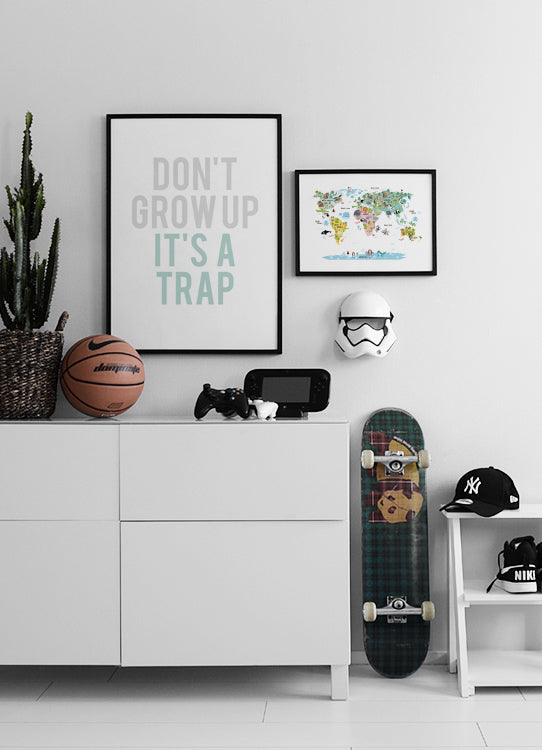 Wallified - Dieren Landkaart Poster - Wallified - Kinderen - Poster -