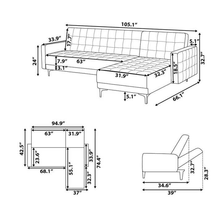 Beliani-ABERDEEN-Hoekslaapbank-Wit-Linkerzijde-267 cm-Kunstleer