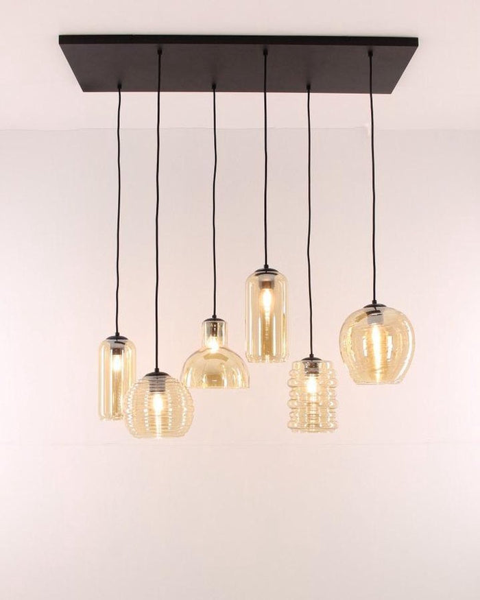 HighLight hanglamp Fantasy 6L - zwart | amber