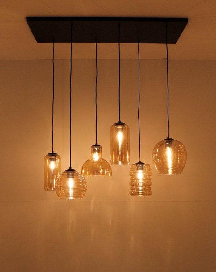 HighLight hanglamp Fantasy 6L - zwart | amber