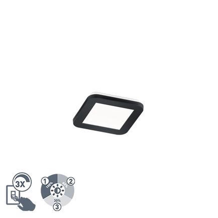 Reality Camillus Plafondlamp 1X SMD LED 9W IP44 Mat Zwart