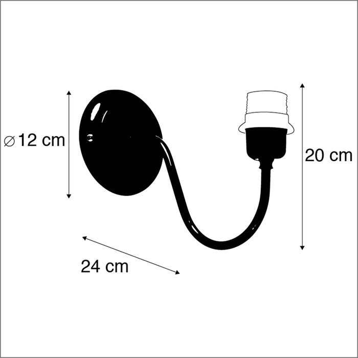 QAZQA Wandlamp Combi Classic zwart