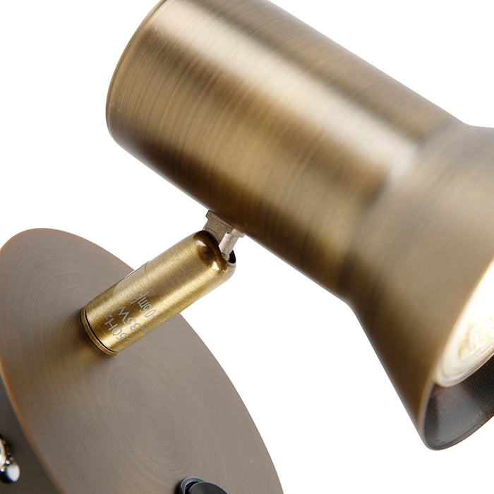 QAZQA Wandspot brons draai- en kantelbaar met schakelaar - Karin 1