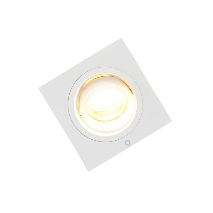 QAZQA Inbouwspot vierkant wit draai- en kantelbaar - Chuck