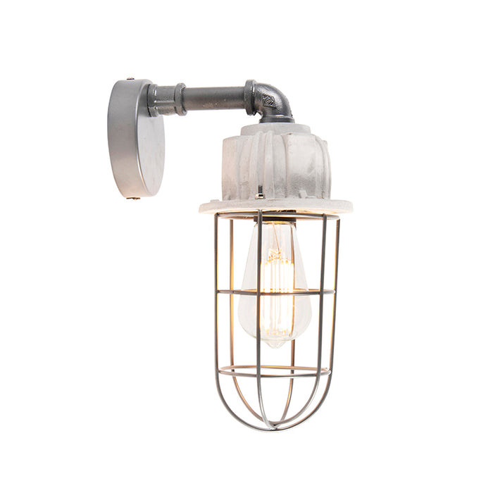 QAZQA Wandlamp mighty - Grijs - Industrieel - L 140mm