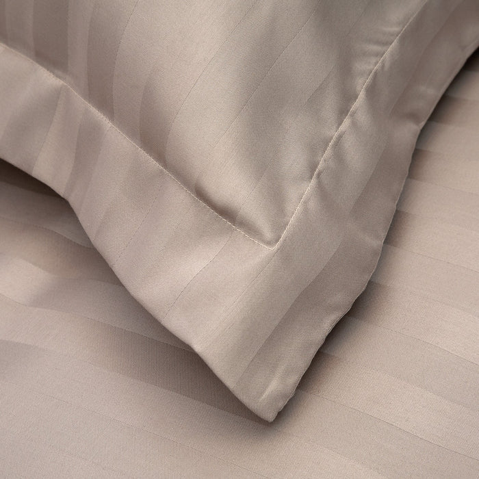 Damai Dekbedovertrek Katoen Satijn Streep Linea - cement