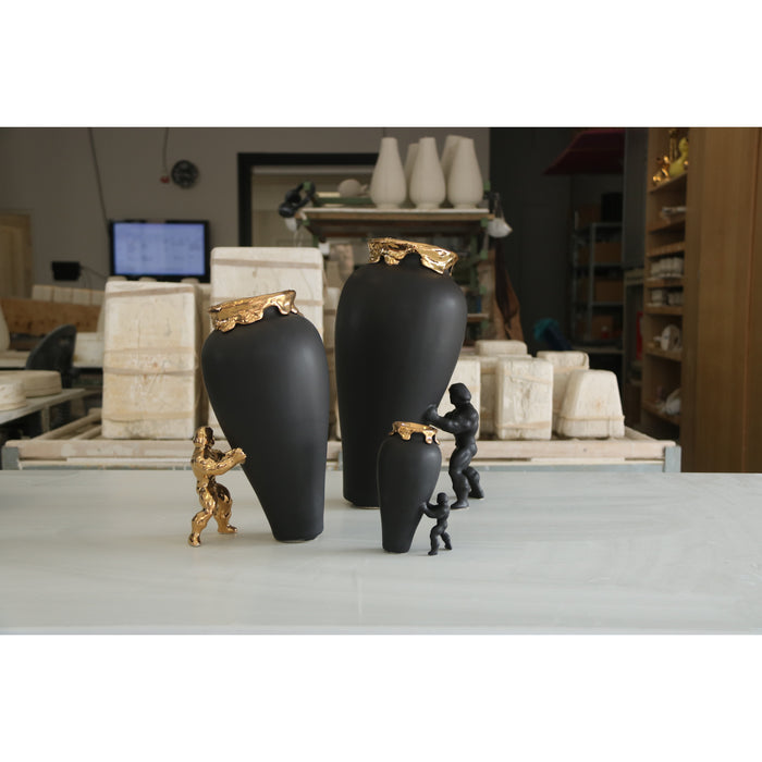 Jasmin Djerzic My Superhero vaas maat S Zwart| Goud