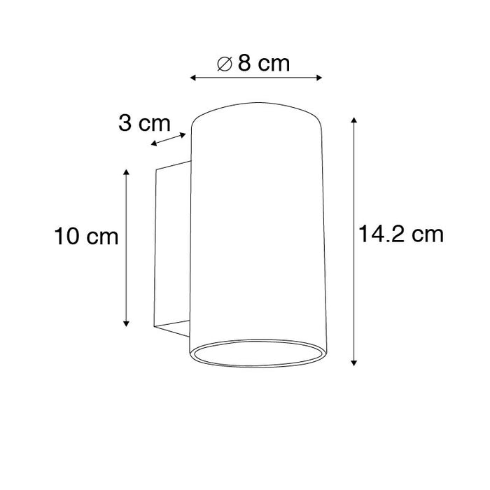 QAZQA Moderne wandlamp zwart rond 2-lichts - Sandy