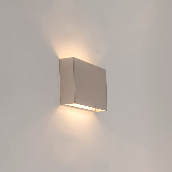 QAZQA Moderne wandlamp staal - Otan