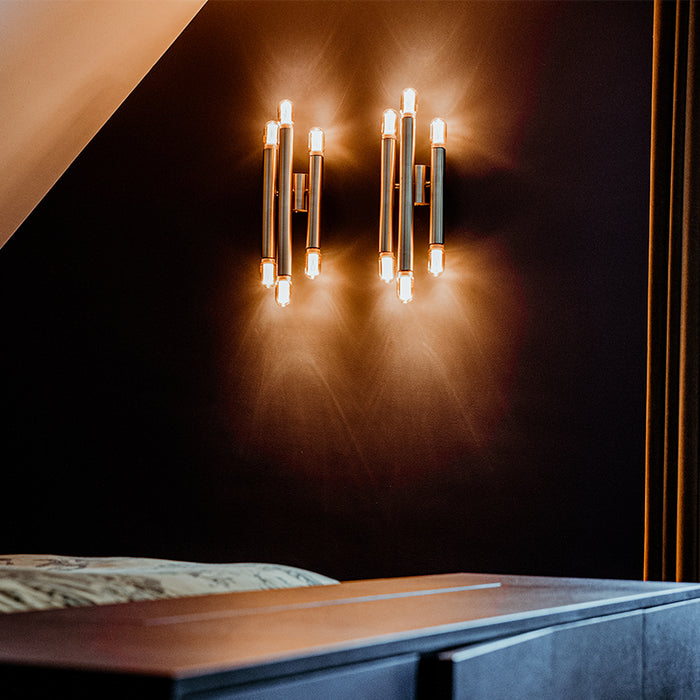 QAZQA Hotel Chique wandlamp goud 6-lichts -Tubi