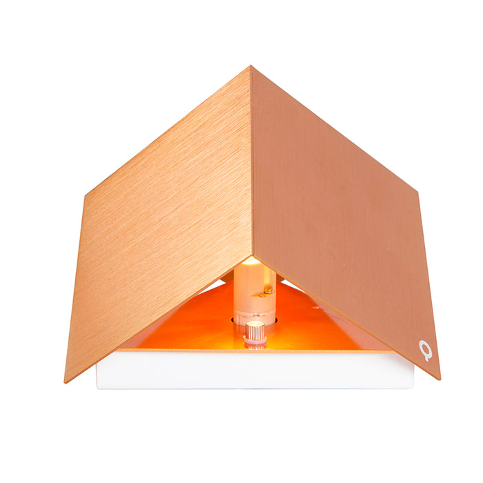 QAZQA Moderne wandlamp koper met lichteffect - Cube