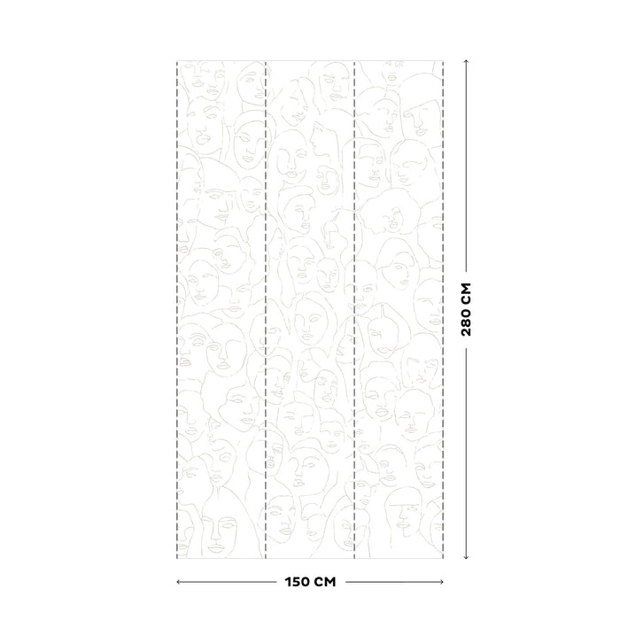 vtwonen - Fotobehang - Faces - 150x280 cm