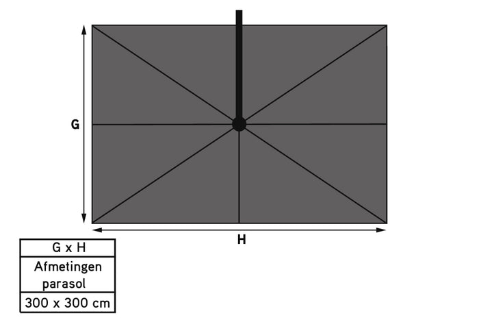 Platinum Challenger T1 Zweefparasol Premium 3x3 m. - Havana Taupe